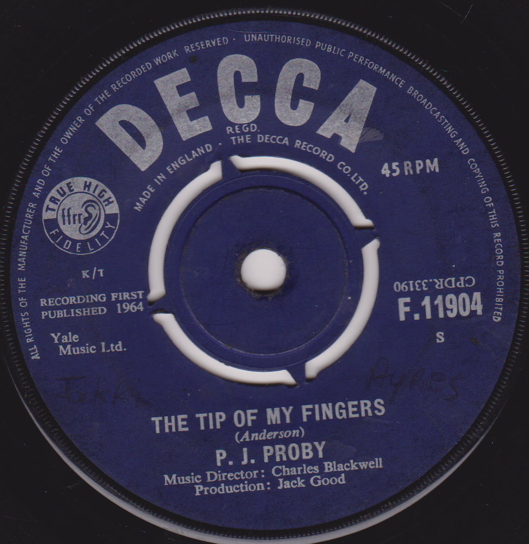 P.J. Proby – Hold Me (Decca 1964) 7" vinyl single G+/-