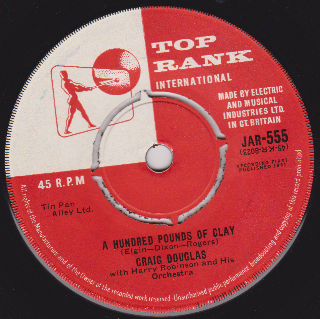 Craig Douglas – A Hundred Pounds Of Clay (Top Rank 1961) 7" vinyl single VG/-