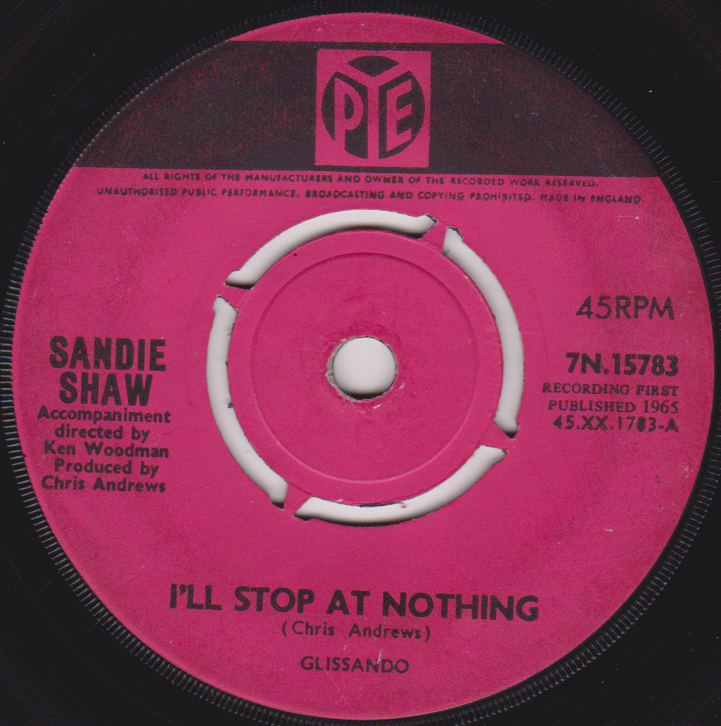 Sandie Shaw - I'll Stop At Nothing (Pye, 1965) 7" vinyl single G+/-
