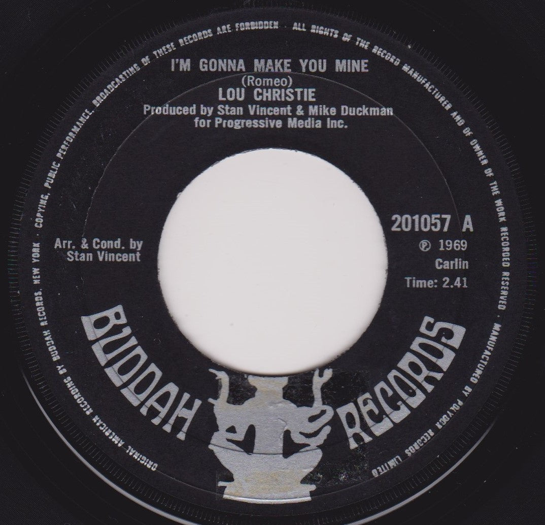 Lou Christie – I'm Gonna Make You Mine (Buddah 1969) 7" vinyl single VG/- jukebox