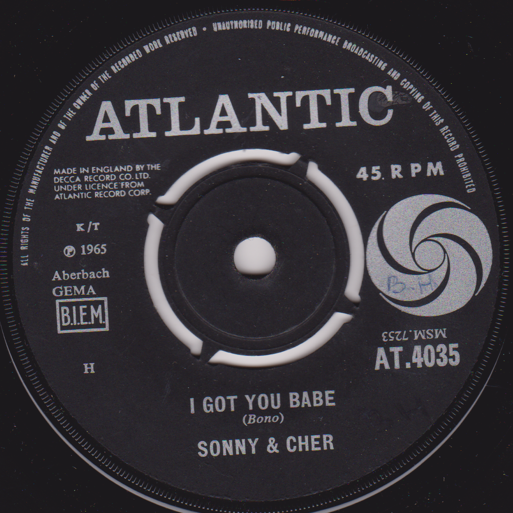 Record label for Sonny & Cher's 'I Got You Babe' on Atlantic Records