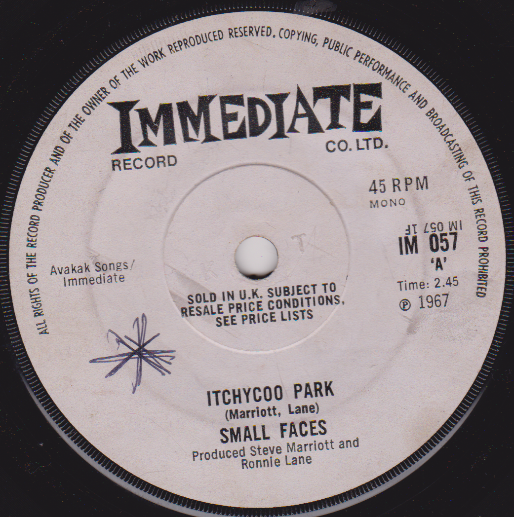 Small Faces – Itchycoo Park (Immediate 1967) 7" vinyl single G+/-