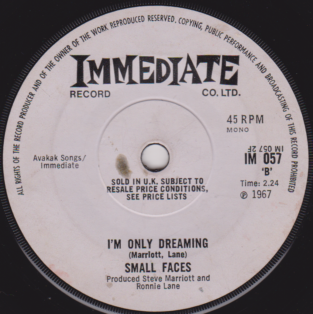 Small Faces – Itchycoo Park (Immediate 1967) 7" vinyl single G+/-
