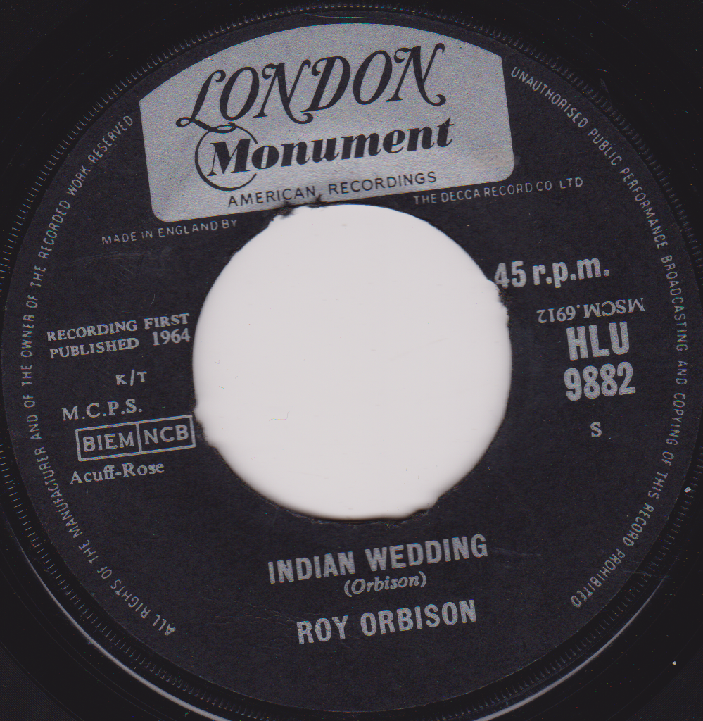 Roy Orbison - It's Over (London 1964) 7" vinyl single VG/- jukebox centre