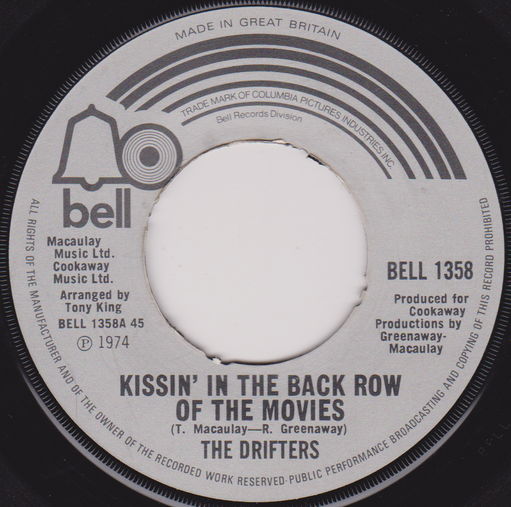 The Drifters – Kissin' In The Back Row Of The Movies (Bell 1974) 7" vinyl single G+/- jukebox