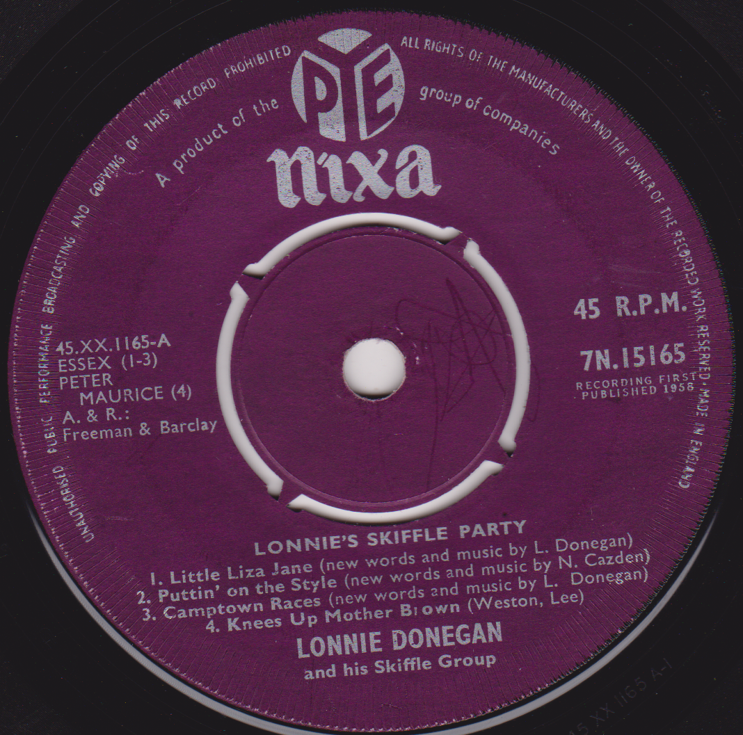 Lonnie Donegan And His Skiffle Group – Lonnie's Skiffle Party (Pye 1958) 7" vinyl single VG/-