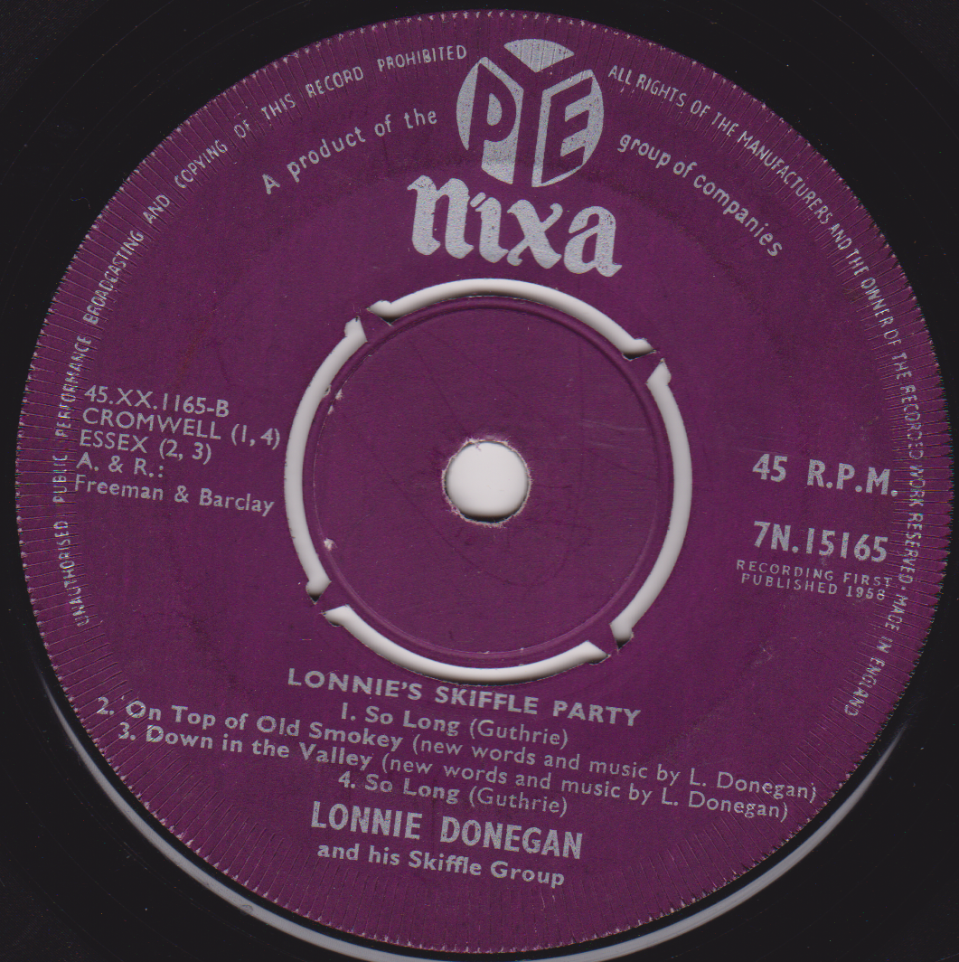 Lonnie Donegan And His Skiffle Group – Lonnie's Skiffle Party (Pye 1958) 7" vinyl single VG/-