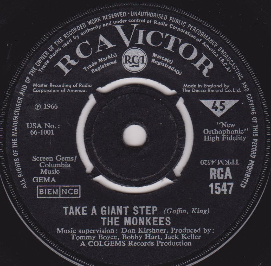 The Monkees – Last Train To Clarksville (RCA 1966) 7" vinyl single VG/-