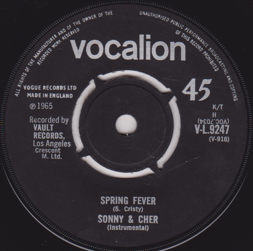 Sonny & Cher – The Letter (Vocalion 1965) 7" vinyl single G+/-