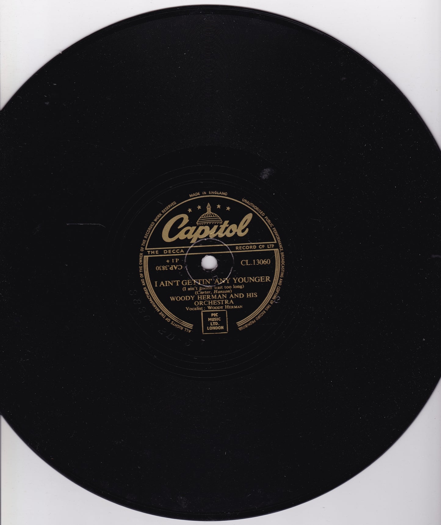 Woody Herman – Lemon Drop / I Ain't Gettin' Any Younger 10" shellac VG/-