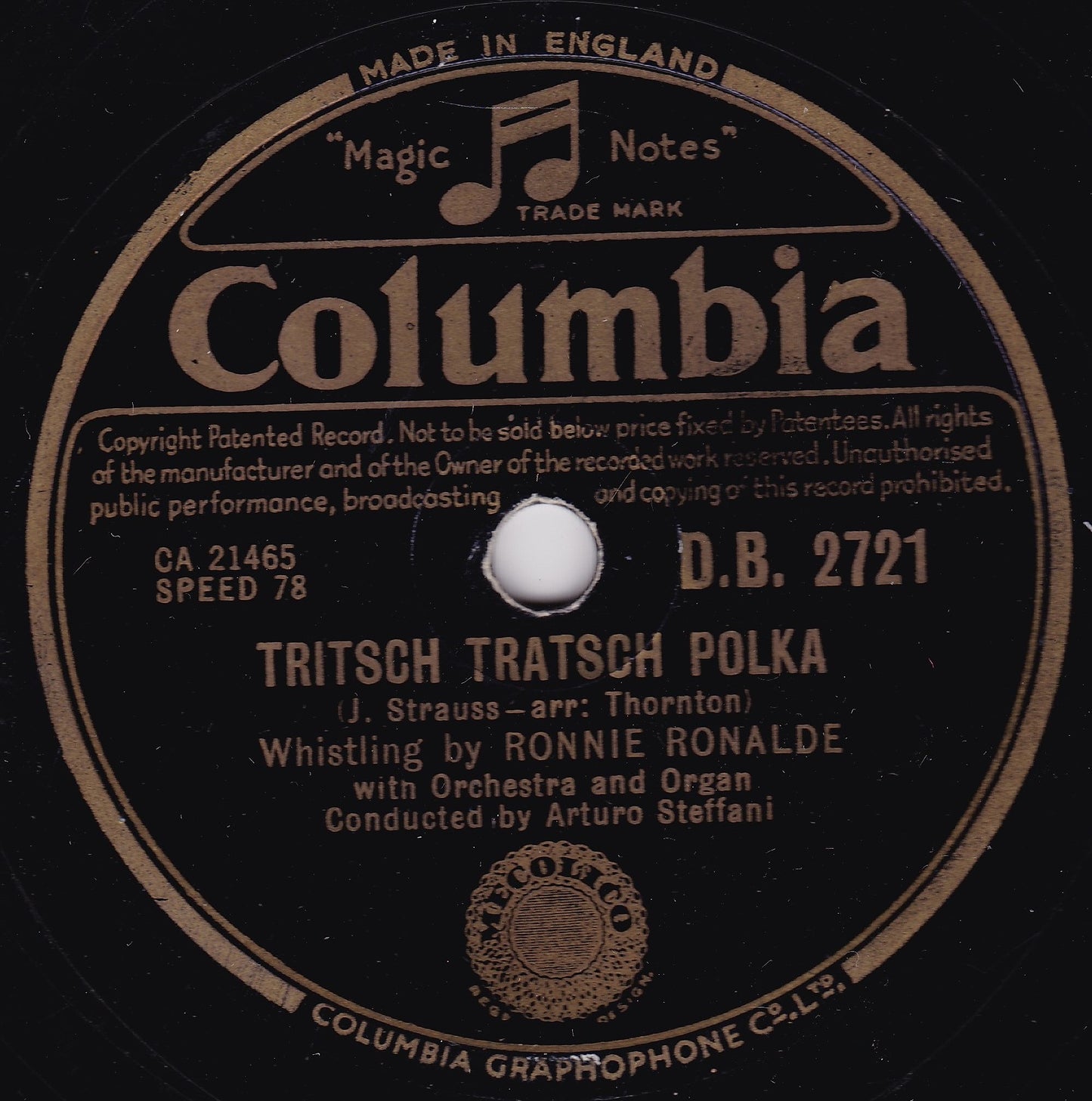 Ronnie Ronalde – Let Me Sing In Echo Valley (Columbia 1950) 10" shellac VG/-