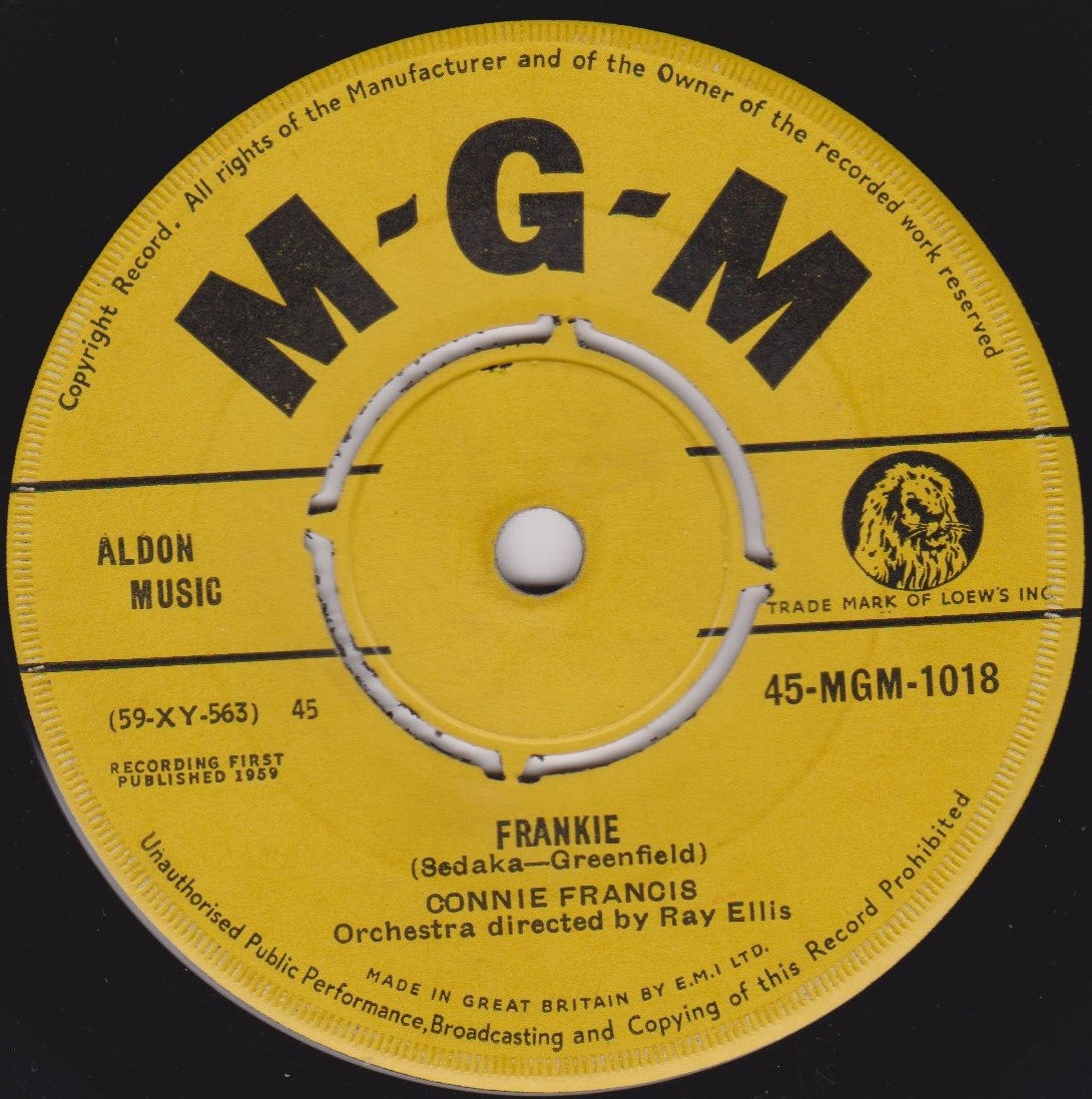 Connie Francis – Lipstick On Your Collar (MGM 1959) 7" vinyl single VG/-