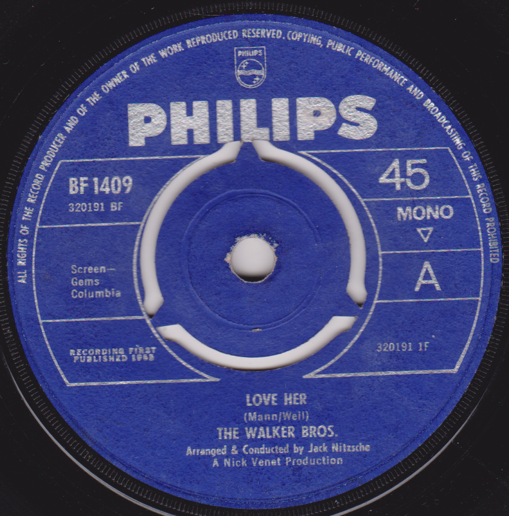The Walker Brothers – Love Her (Philips 1965) 7" vinyl single VG/-