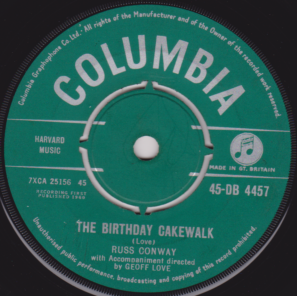 Russ Conway – Lucky Five / The Birthday Cakewalk (Columbia, 1960) 7" vinyl VG/-