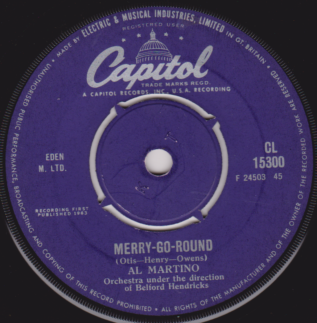 Al Martino – Merry-Go-Round (Capitol 1963) 7" vinyl single VG/-