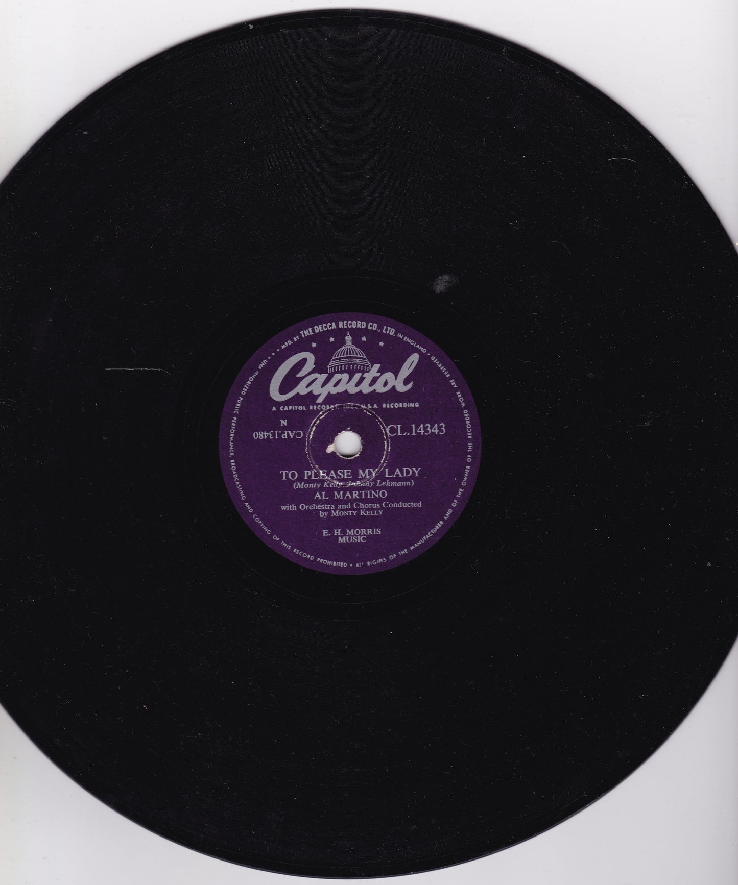 Al Martino – The Man From Laramie (Capitol 1955) 10" shellac G+/-