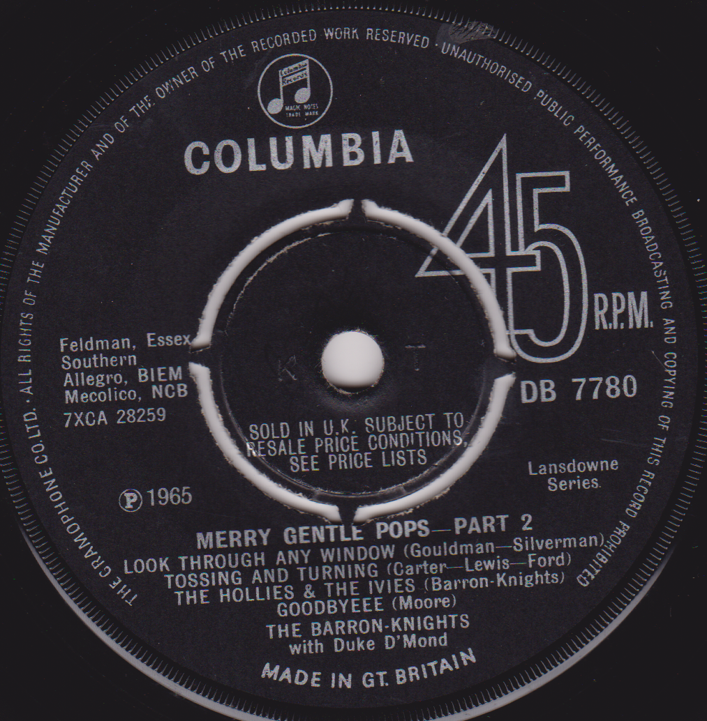 The Barron-Knights With Duke D'Mond – Merry Gentle Pops (1965) 7" vinyl single VG/-