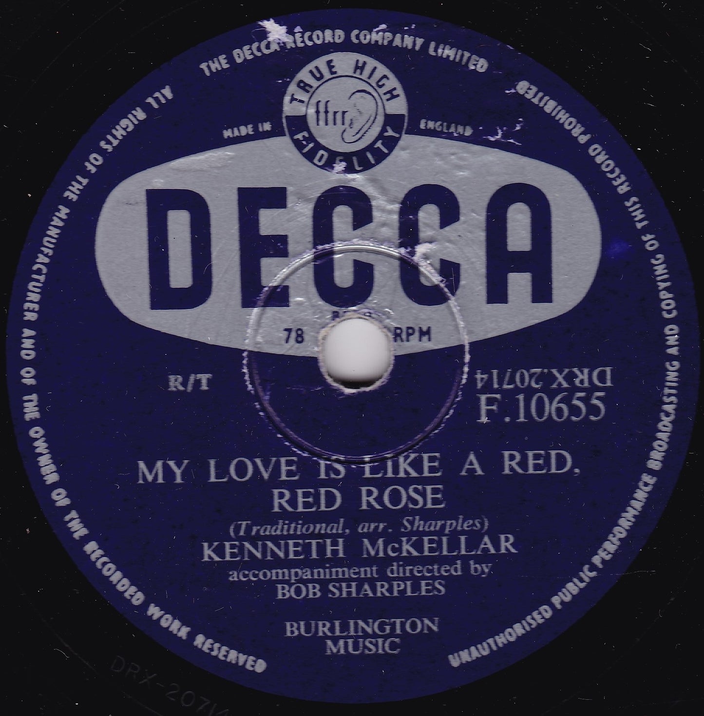 Kenneth McKellar - My Ain Folk (Decca 1955) 10" shellac VG/-