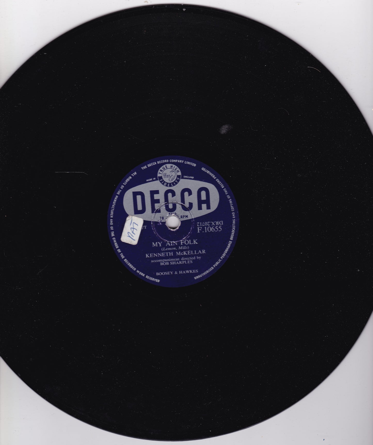 Kenneth McKellar - My Ain Folk (Decca 1955) 10" shellac VG/-