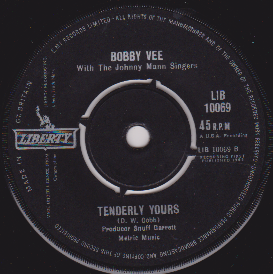 Bobby Vee – The Night Has A Thousand Eyes (London 1963) 7" vinyl single G+/-