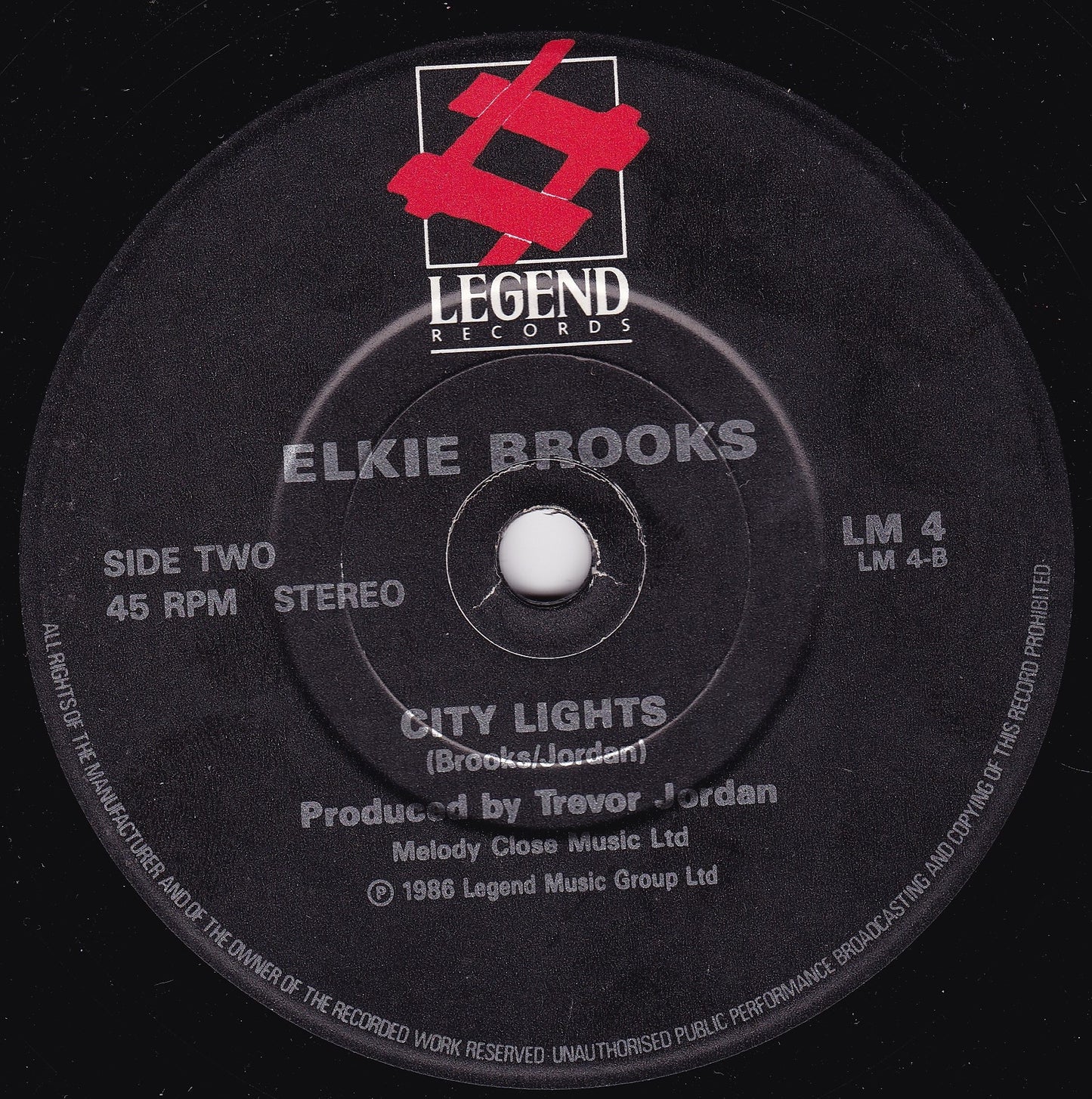 Elkie Brooks – No More The Fool (Legend 1986) 7" vinyl single G+/-