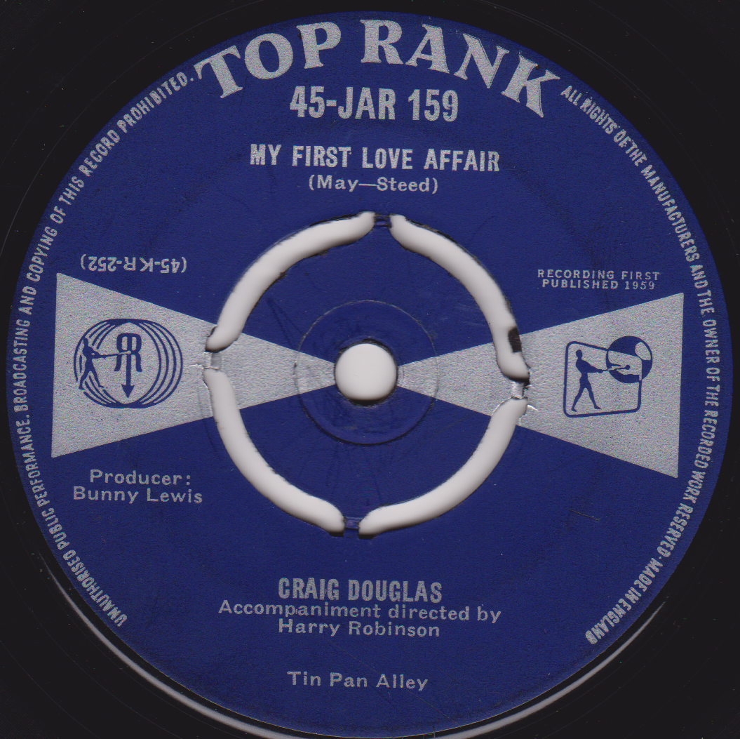 Craig Douglas – Only Sixteen (Top Rank 1959) 7" vinyl single VG/-