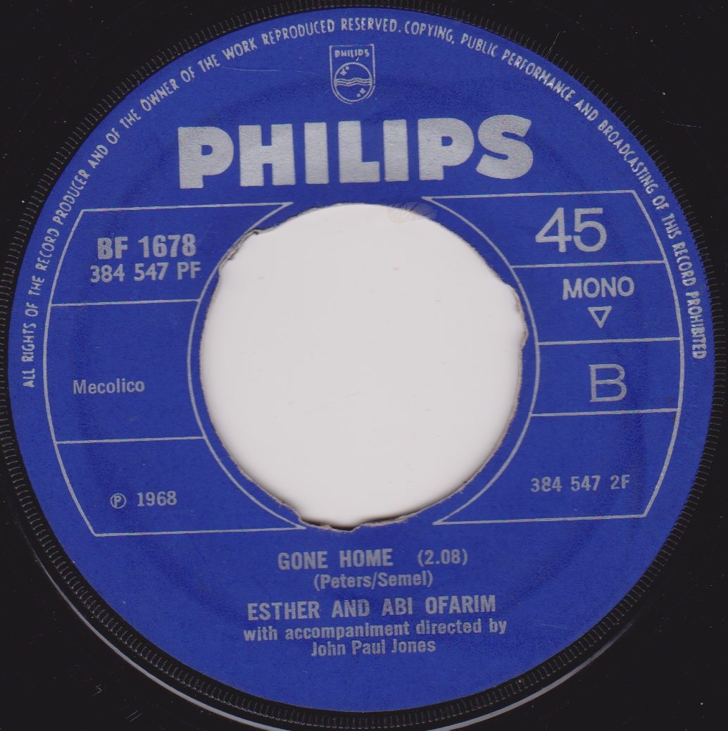 Esther & Abi Ofarim – One More Dance (Philips 1968) 7" vinyl single VG/- jukebox centre