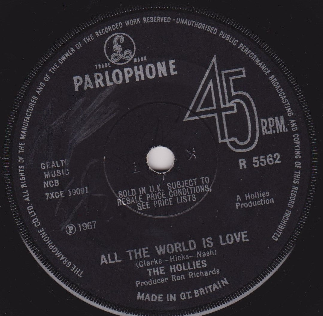 The Hollies – On A Carousel (Parlophone 1967) 7" vinyl single VG/-