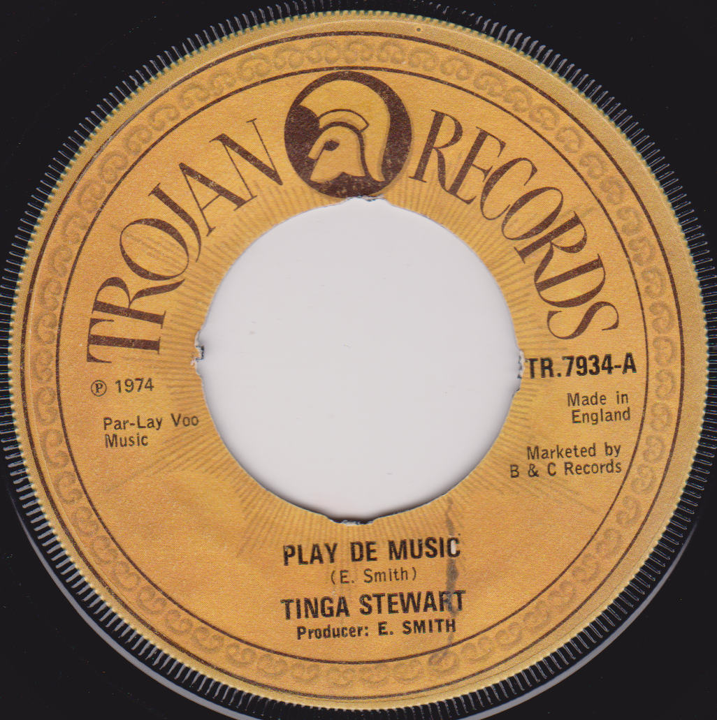 Tinga Stewart – Play De Music (Trojan 1974) 7" vinyl single VG/- jukebox