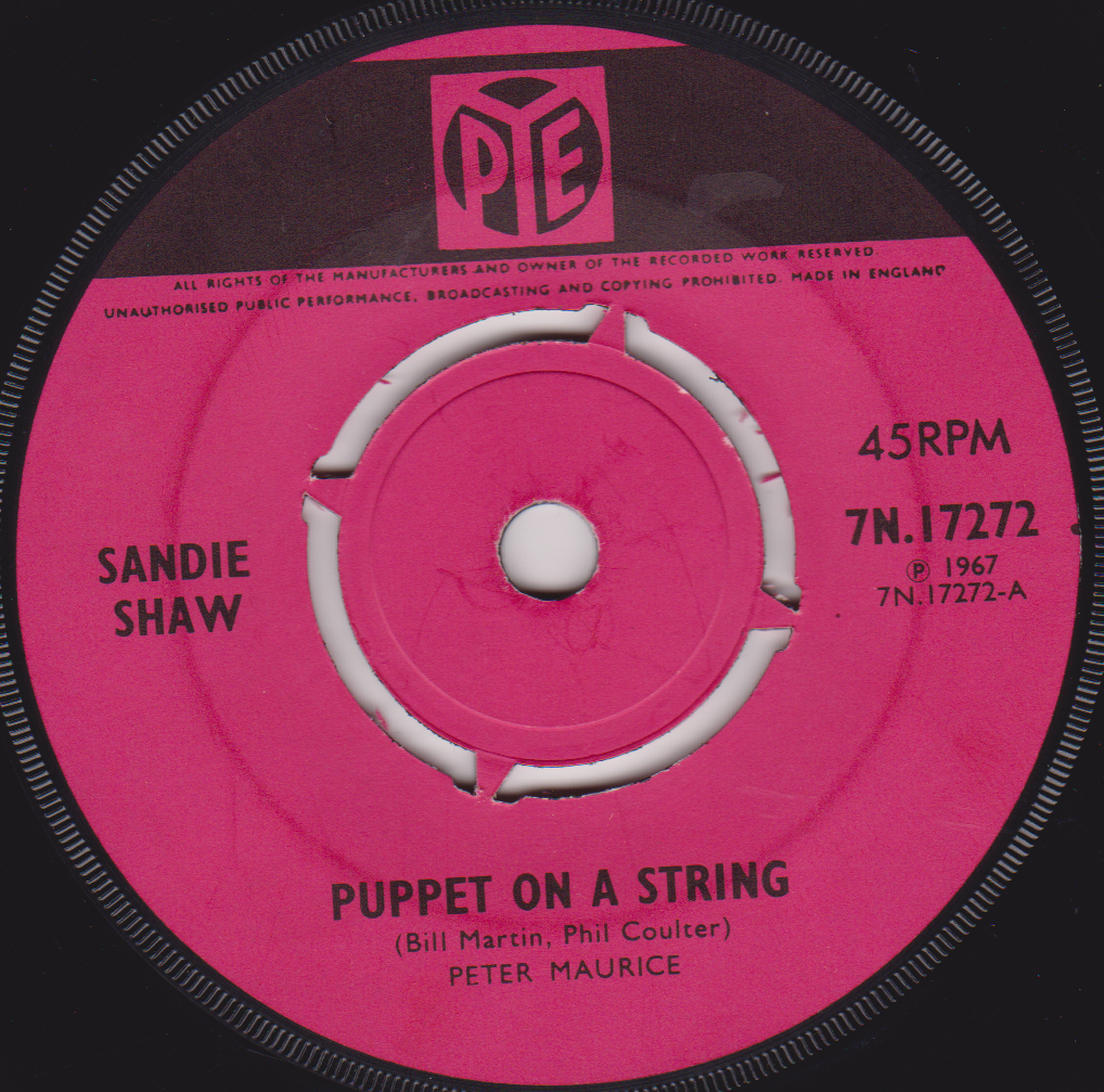 Sandie Shaw - Puppet On A String (Pye, 1967) 7" vinyl single VG/-
