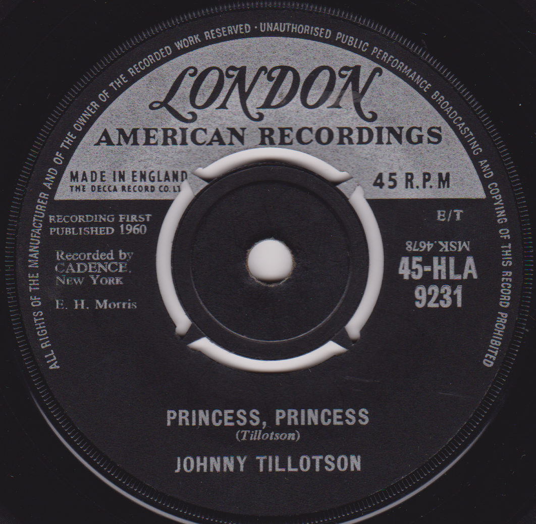 Johnny Tillotson – Poetry In Motion (London 1960) 7" vinyl single VG/-