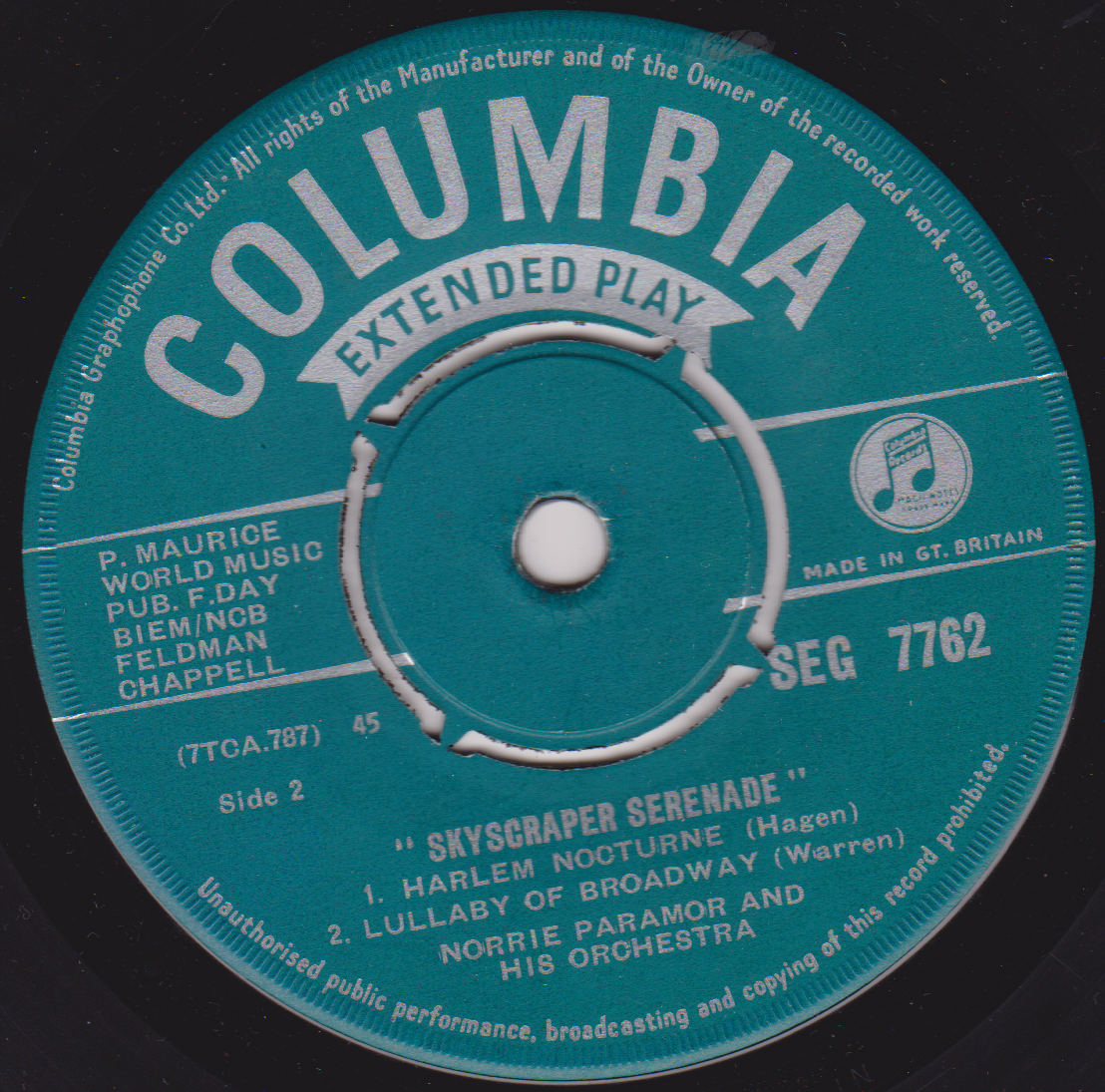 Norrie Paramor And His Orchestra – Skyscraper Serenade (Columbia) 7" vinyl EP VG/-