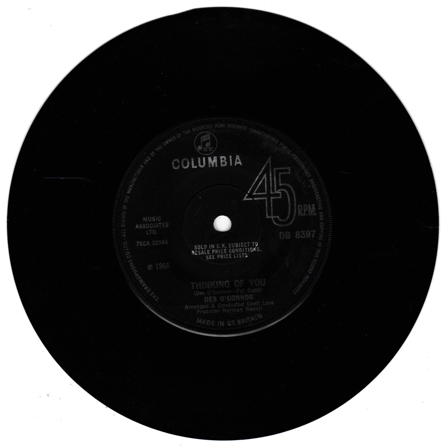 Des O'Connor – I Pretend (Columbia 1968) 7" vinyl single VG/-