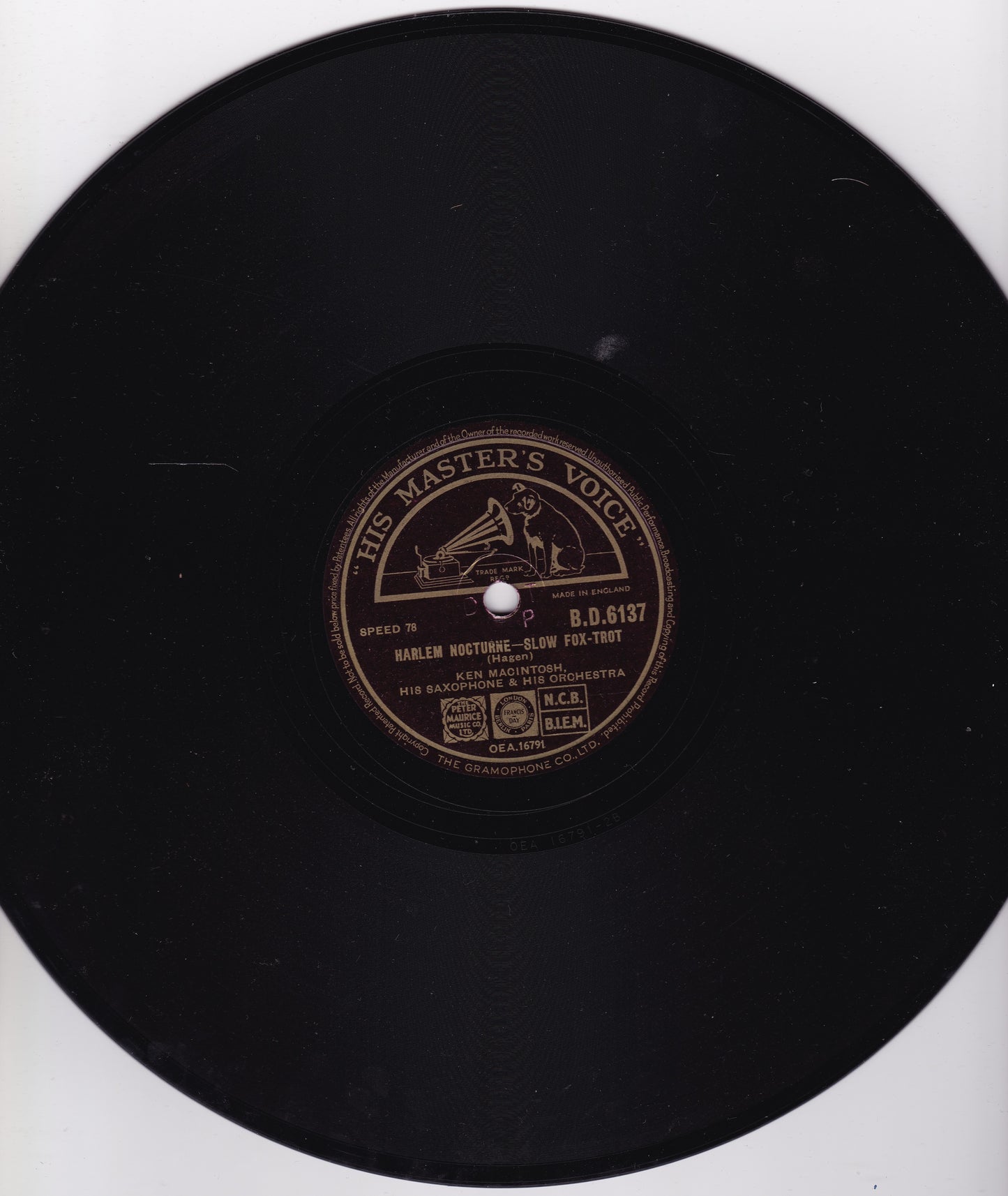 Ken Mackintosh - Plink, Plank, Plonk (HMV 1952) 10" shellac VG/-