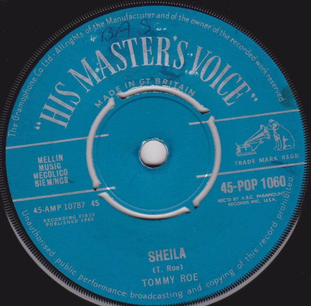 Tommy Roe – Sheila (HMV 1962) 7" vinyl single VG/-