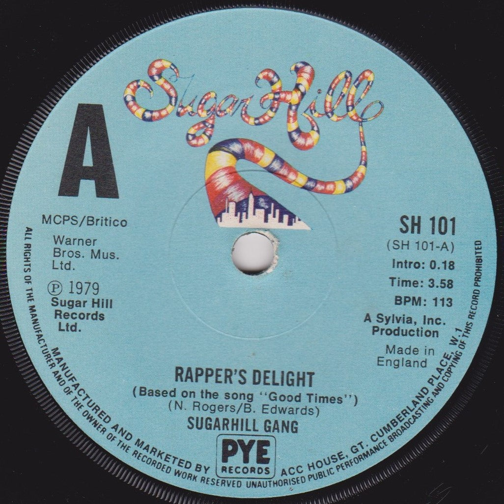 Sugarhill Gang – Rapper's Delight (Sugar Hill 1979) 7" vinyl single VG/-