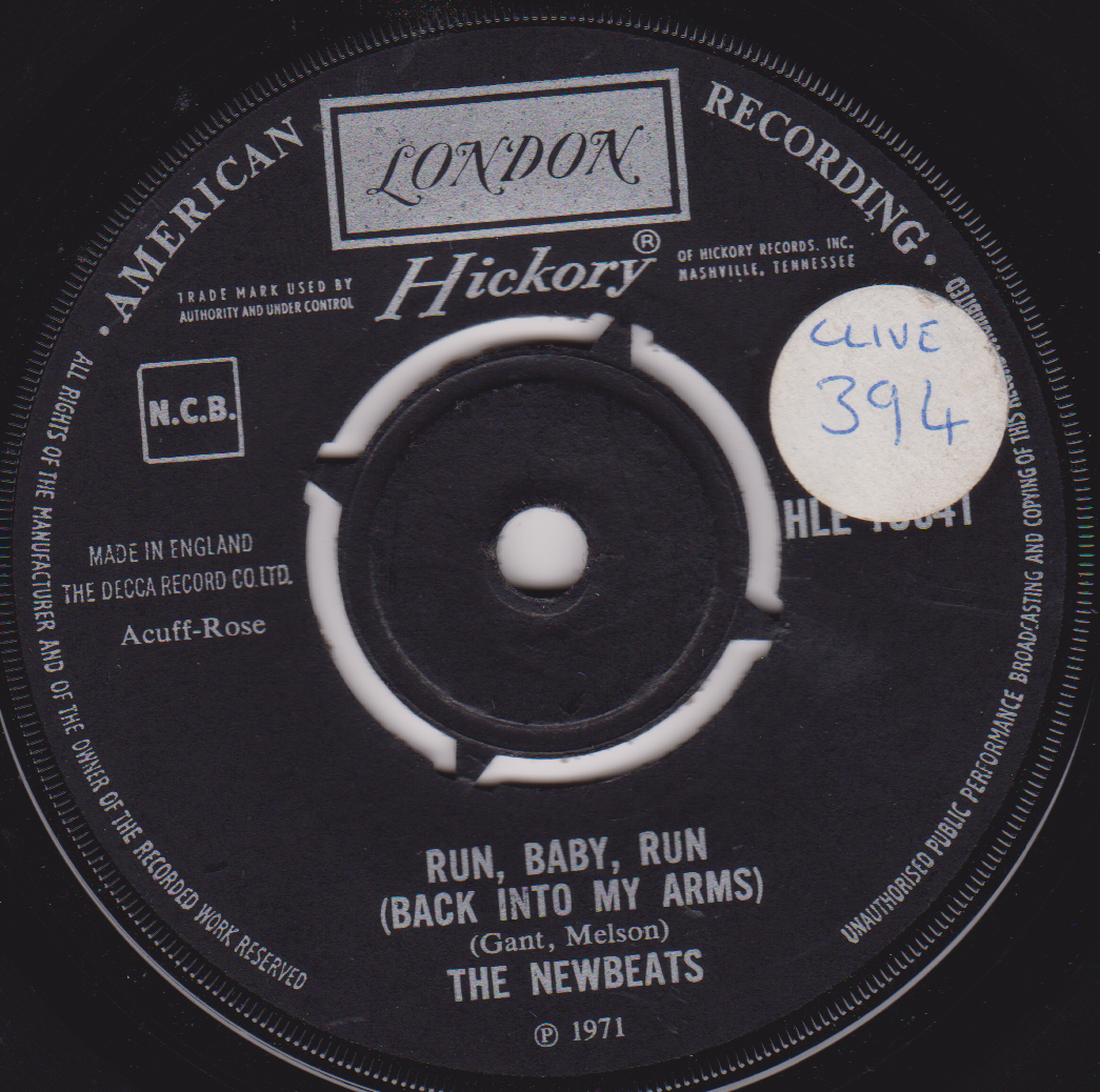 The Newbeats – Run, Baby, Run (Back Into My Arms) (London 1971) 7" vinyl single VG/-