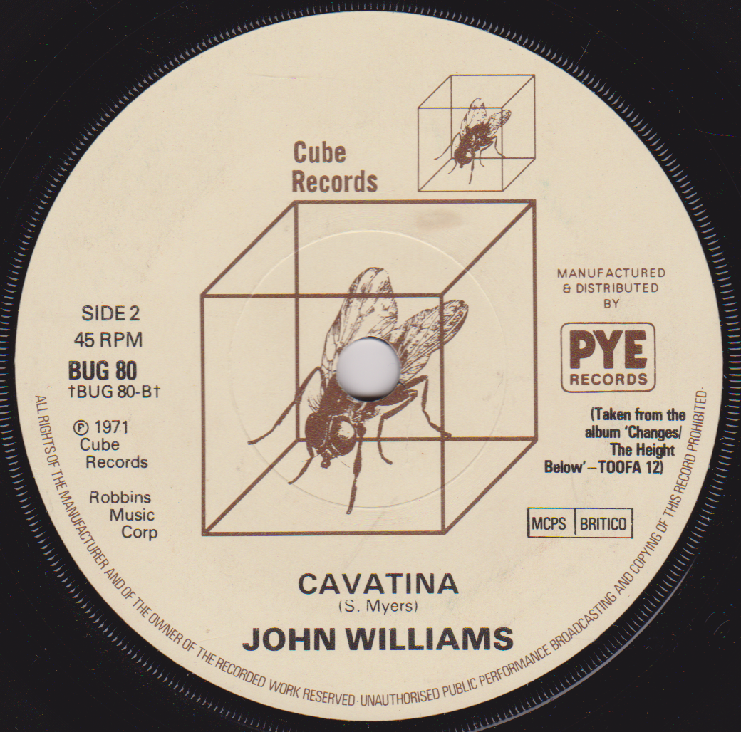 John Williams - Romanza (Cube 1978) 7" vinyl single VG/-