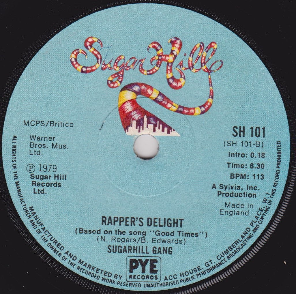 Sugarhill Gang – Rapper's Delight (Sugar Hill 1979) 7" vinyl single VG/-