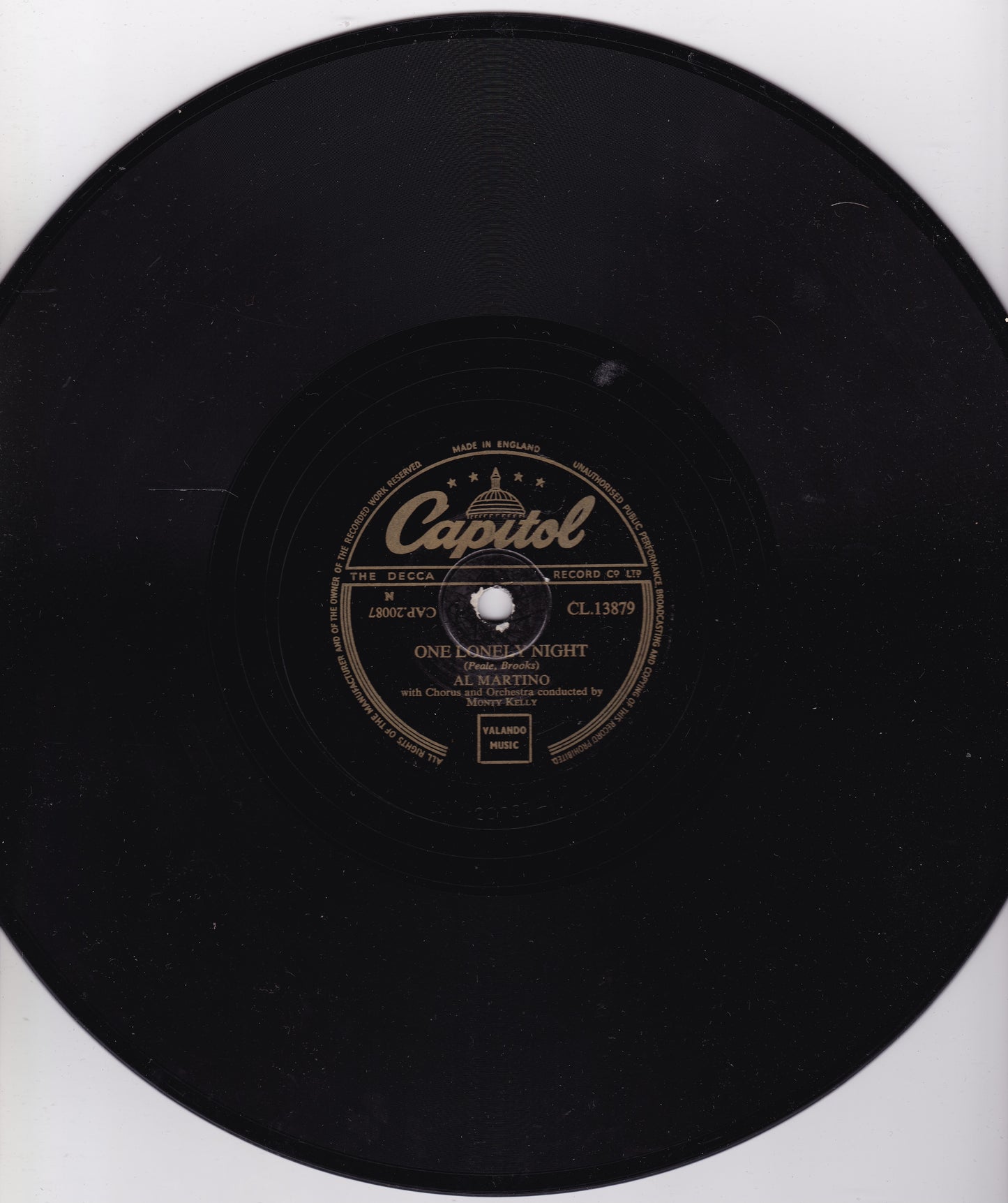 Al Martino – Rachel / One Lonely Night (Capitol 1953) 10" shellac VG/-