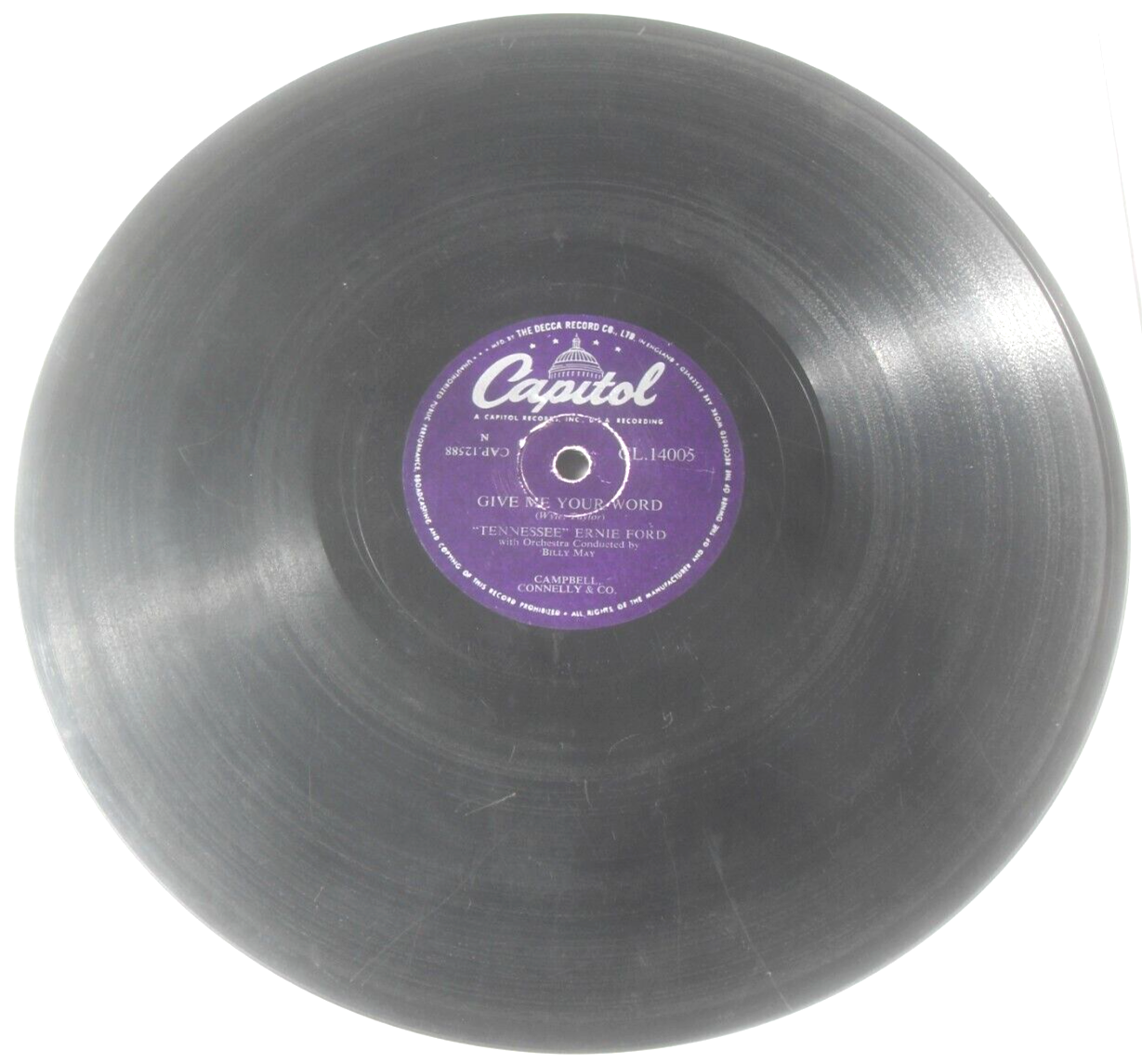 Tennessee Ernie Ford – Give Me Your Word (Capitol 1954) 10" shellac VG/-