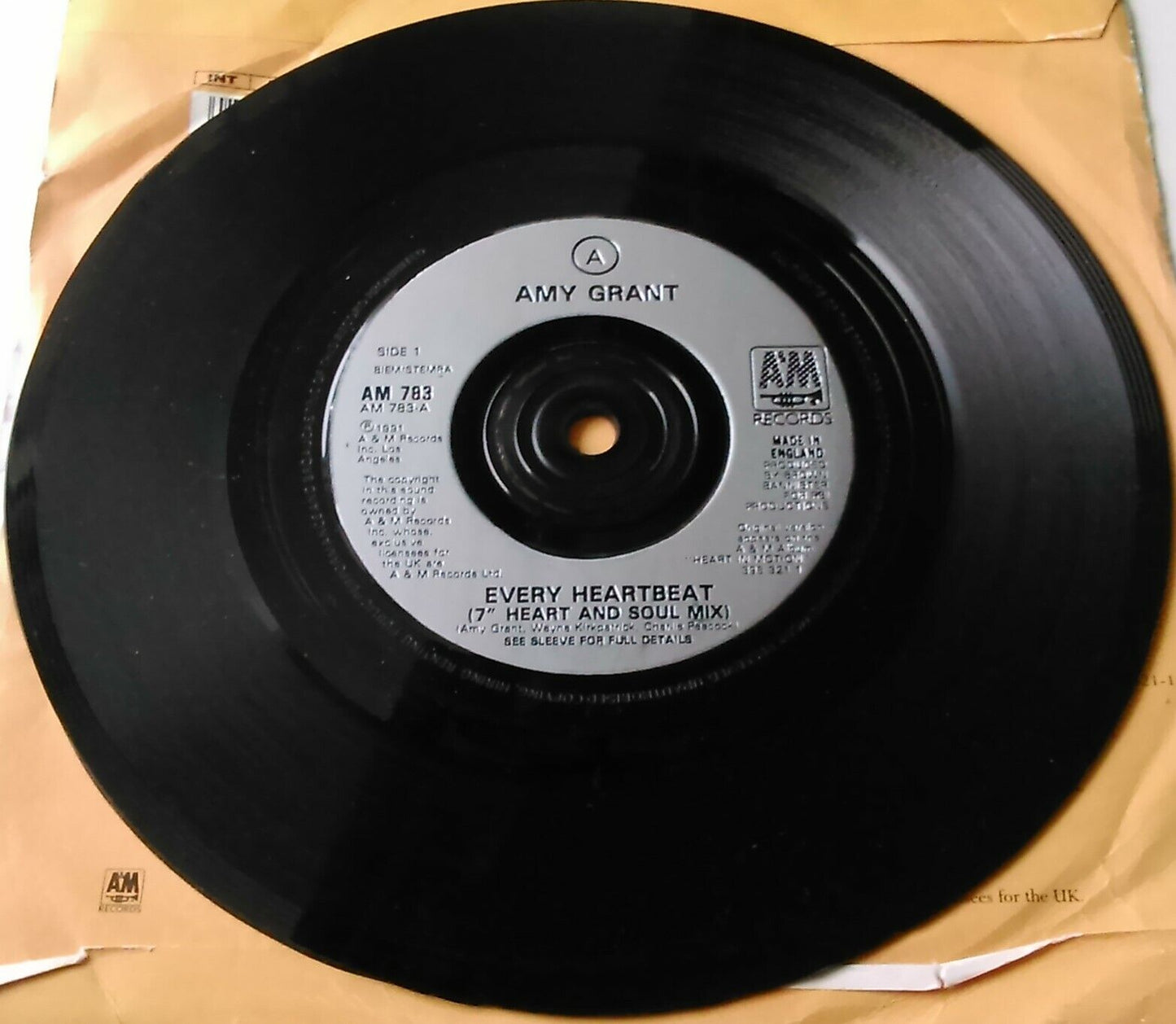 Amy Grant - Every Heartbeat (A&M, 1991) 7" vinyl single VG/VG
