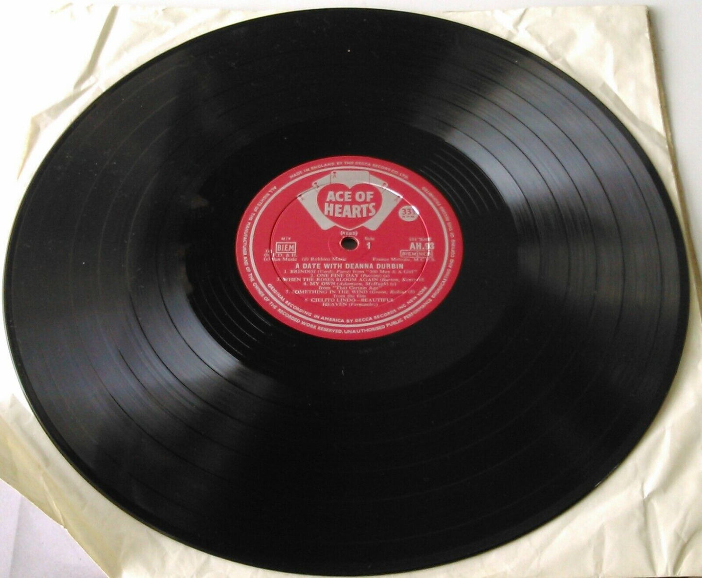 Deanna Durbin – A Date With Deanna Durbin (Decca, 1965) 12" vinyl LP VG/VG