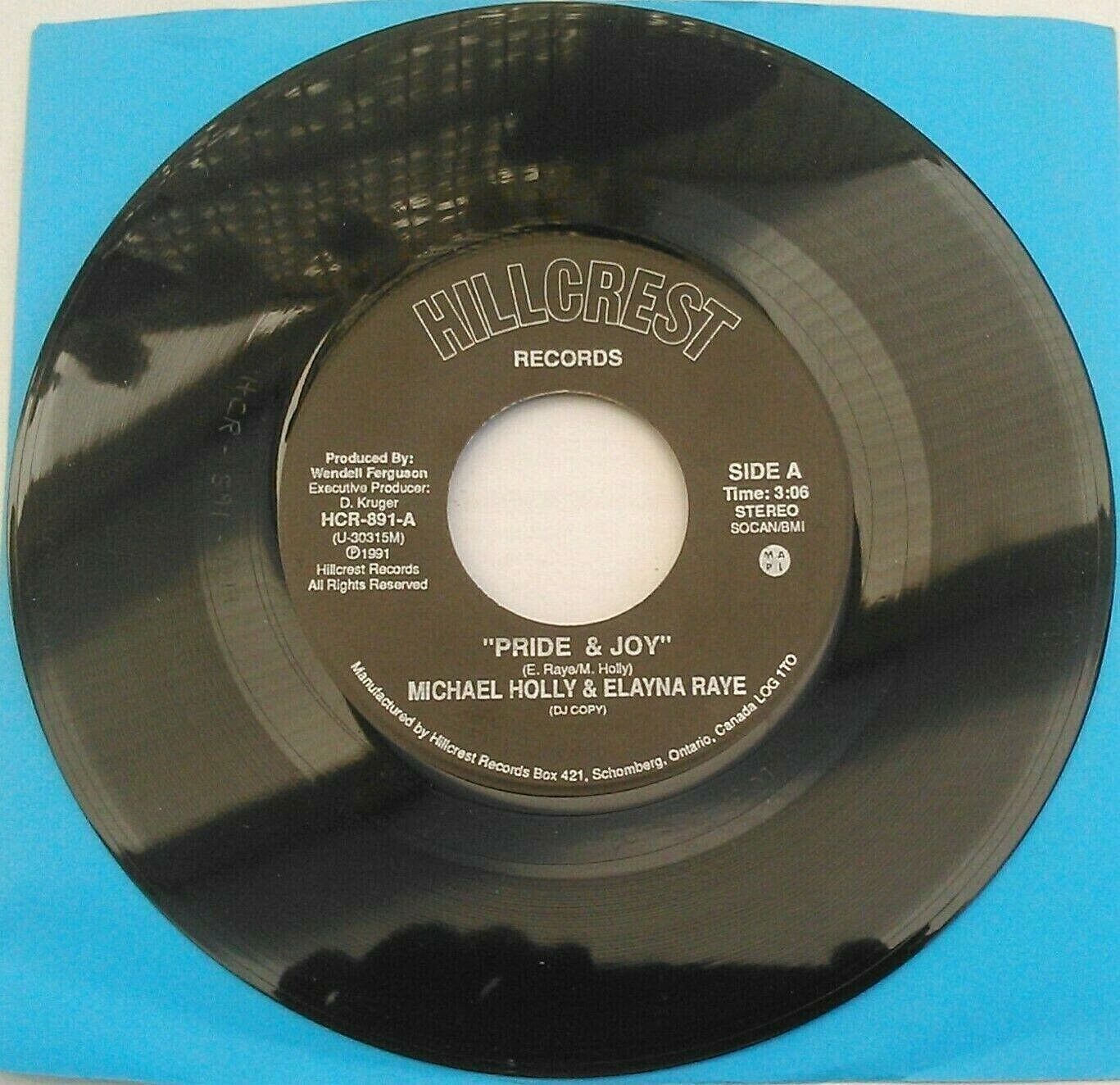 Michael Holly, Elayna Raye - "Pride & Joy" (1991) 7" vinyl single VG/VG US promo