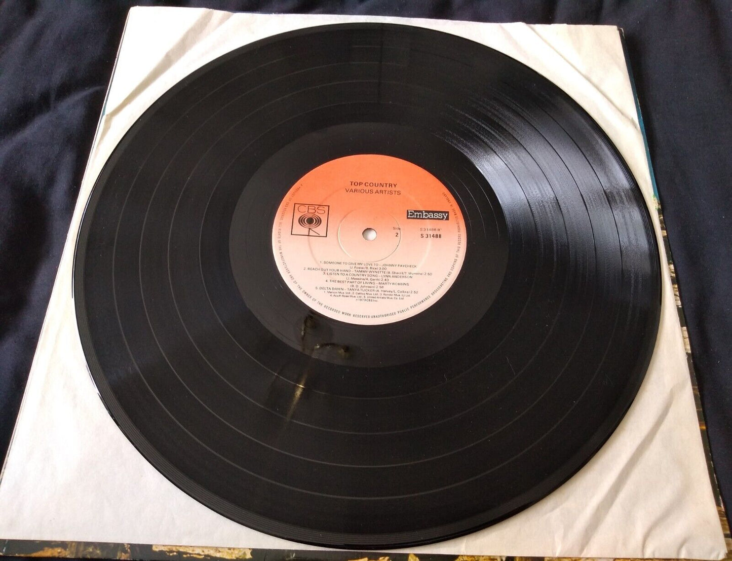 Various – Top Country (Embassy 1977) 12" vinyl LP VG/VG compilation