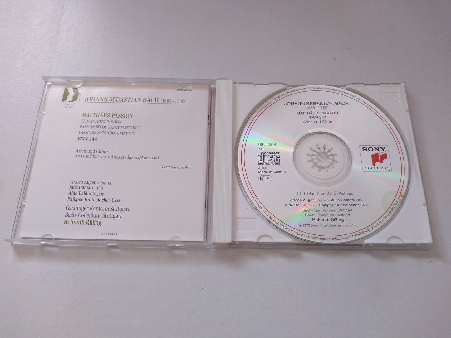 Johann Sebastian Bach - Matthaus Passion (1991) CD album