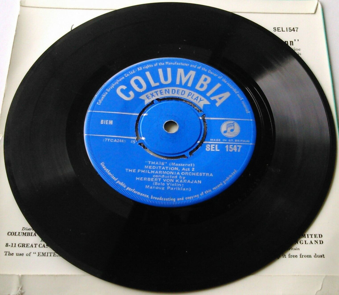 Von Karajan Conducting The Philharmonia Orchestra (1956) 7" vinyl EP VG/G+