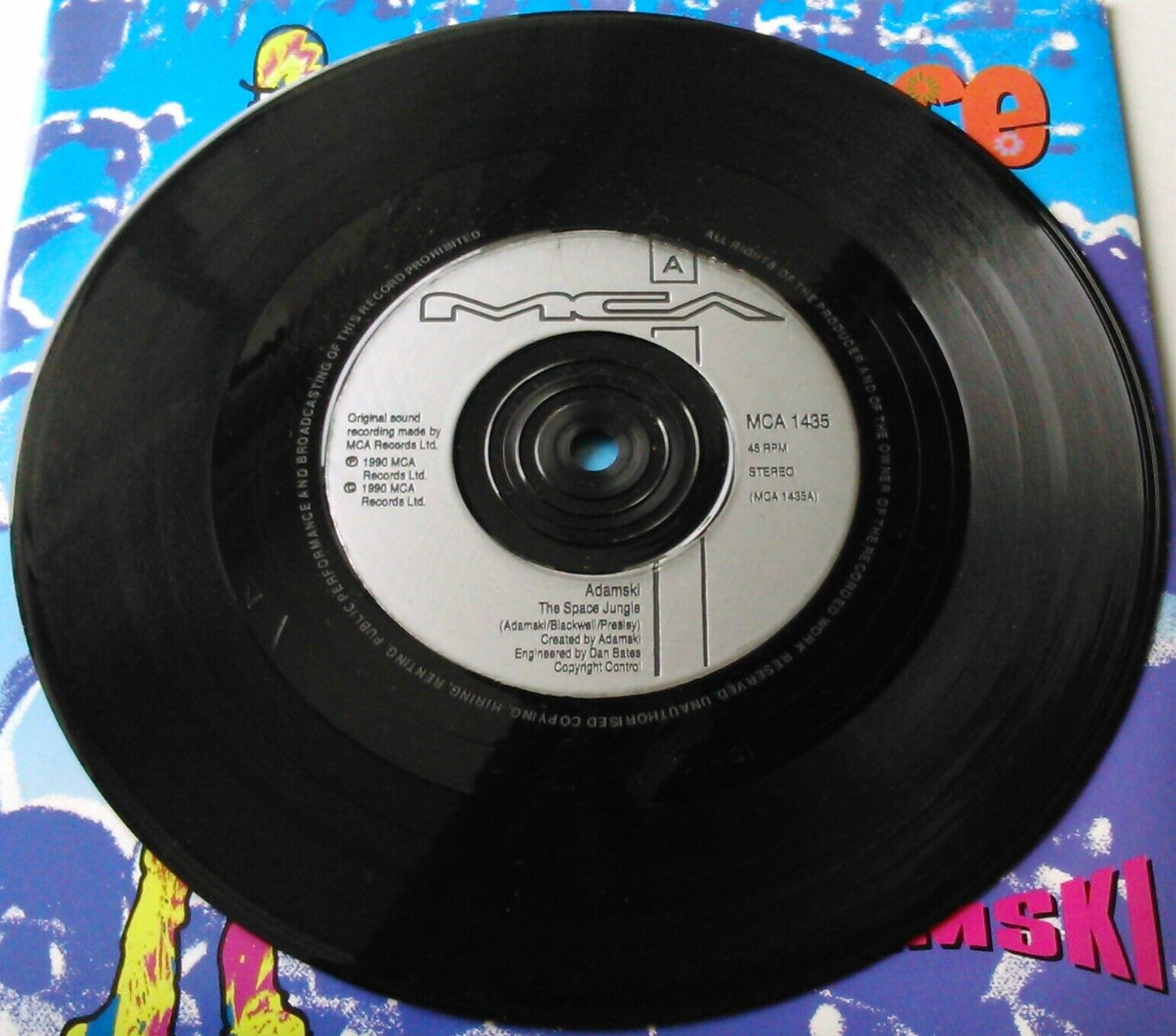 Adamski – The Space Jungle (MCA, 1990) 7" vinyl P/S single VG/VG