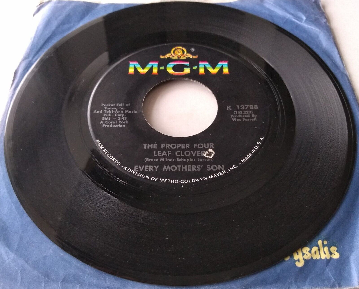 Every Mother's Son - Put Your Mind At Ease (MGM 1967) 7" vinyl single VG/-