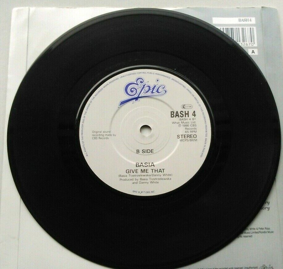 Basia - Promises (Epic 1987) 7" vinyl P/S single VG/VG
